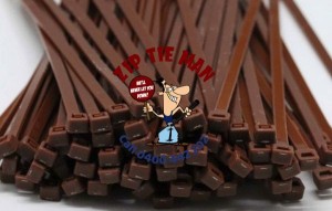  2.5mm x 200mm Brown Cable Ties 100pcs
