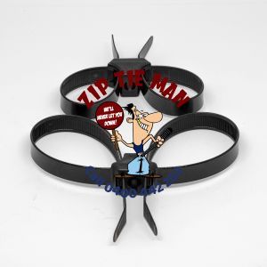 DUAL HANDCUFF BLACK CABLE TIES 