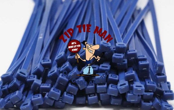 7.6mm x 200mm Dark Blue Cable Ties 100pcs