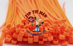 4.8mm x 300mm Orange Cable Ties 100pcs