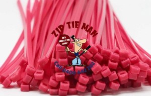 2.5mm x 200mm Pink Cable Ties 100pcs