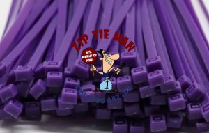2.5mm x 200mm Striking Purple Cable Ties 100pcs