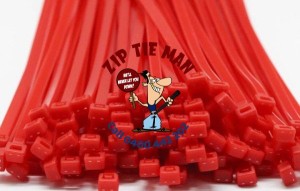 2.5mm x 200mm Red Cable Ties 100pcs